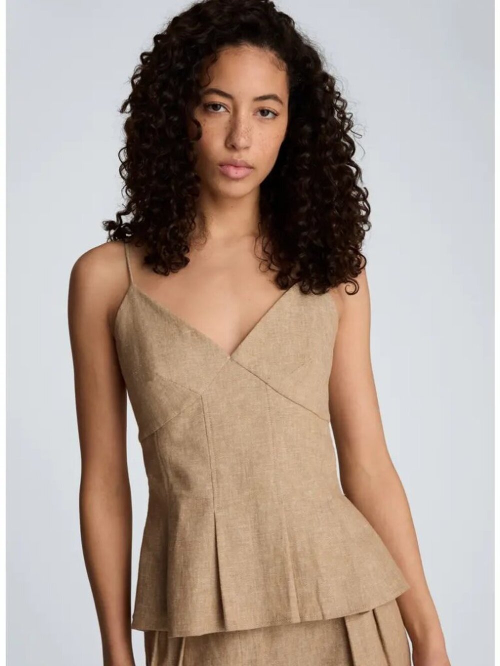 Brand New | Kenneth Cole Pleat Hem Linen Blend Camisole